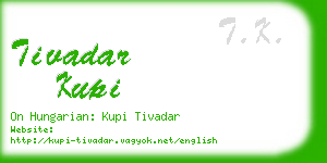 tivadar kupi business card